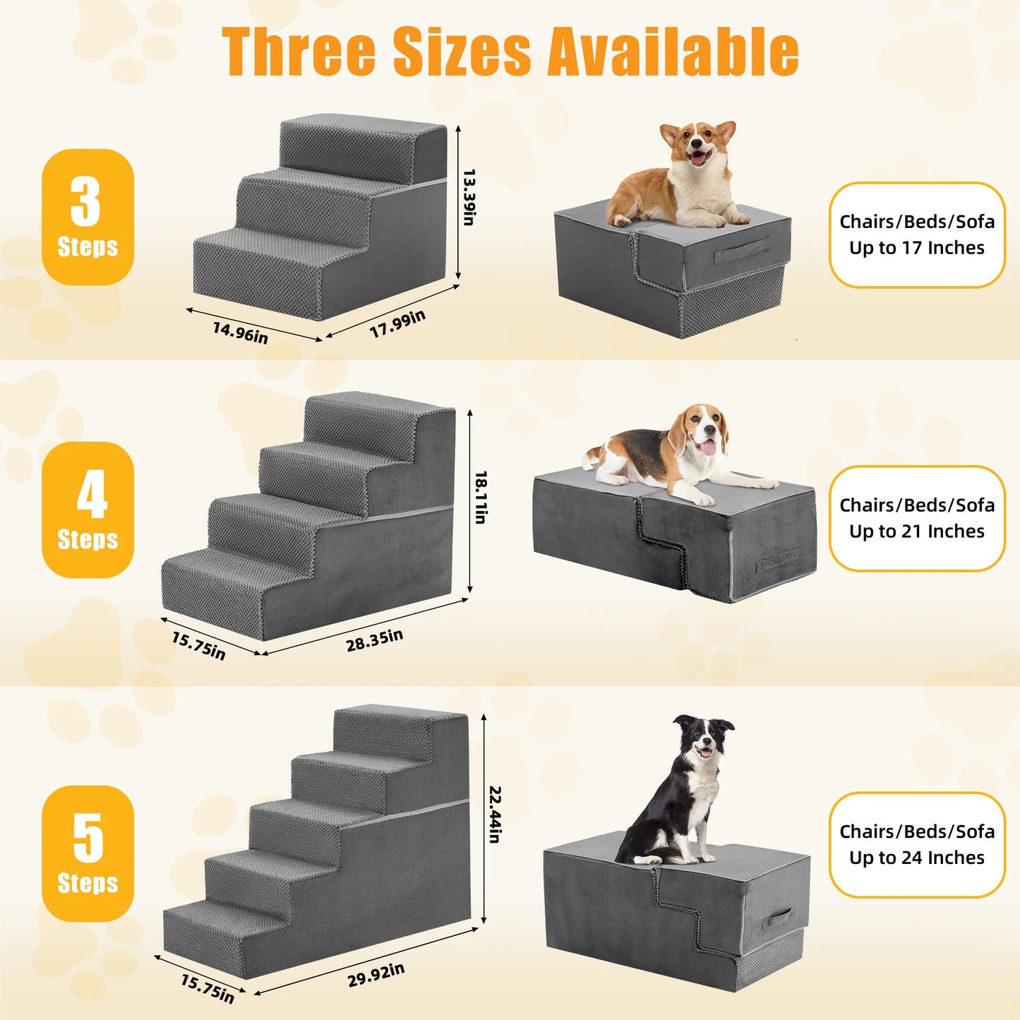 Right Angled Foam Dog Stairs