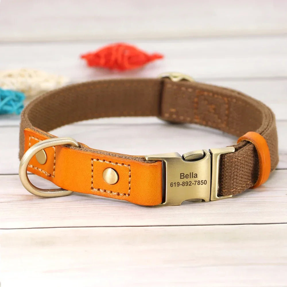 Nylon Custom Dog Puppy Collar Leash Set