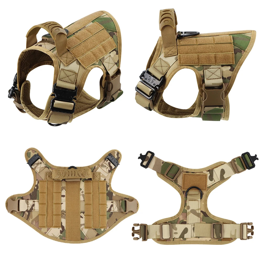 Military Dog Harness Collar Leash