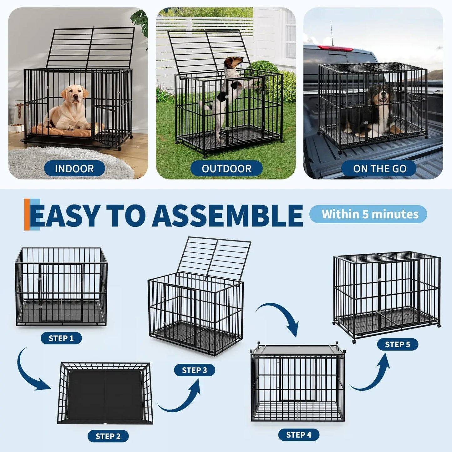 Heavy Duty Stainless Steel Dog Crate