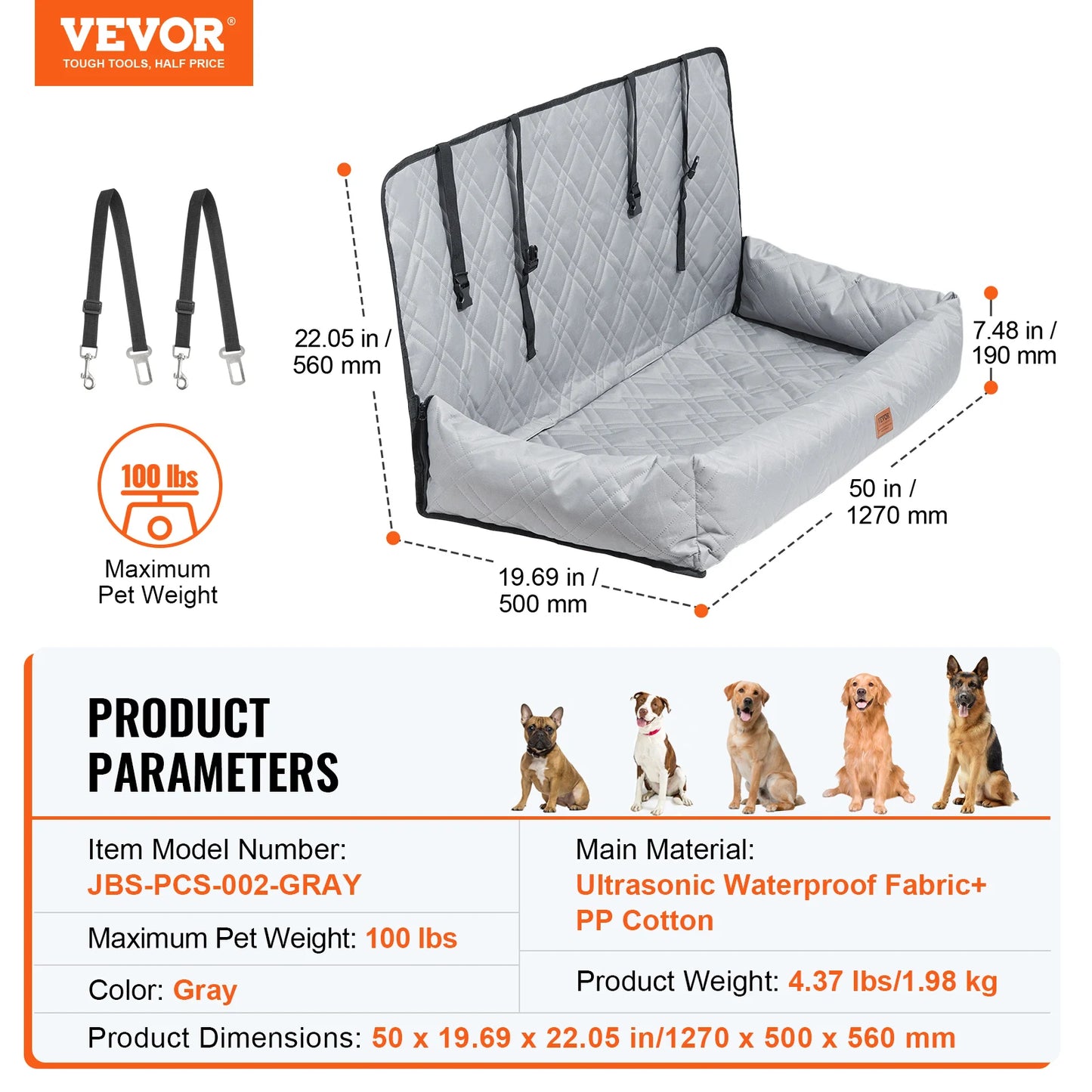 Dog Car Seat Waterproof Dog Booster Seat
