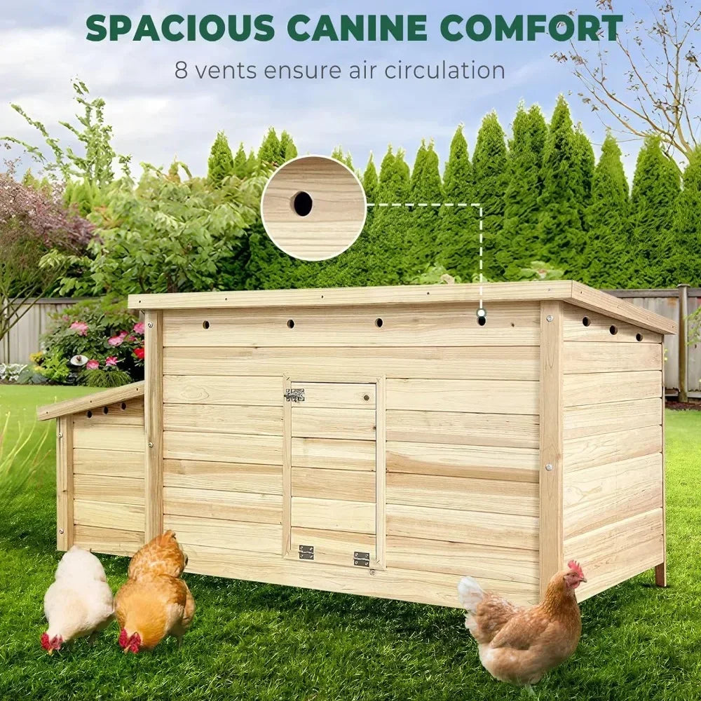 57.6'' Wooden Chicken Coop Hen House