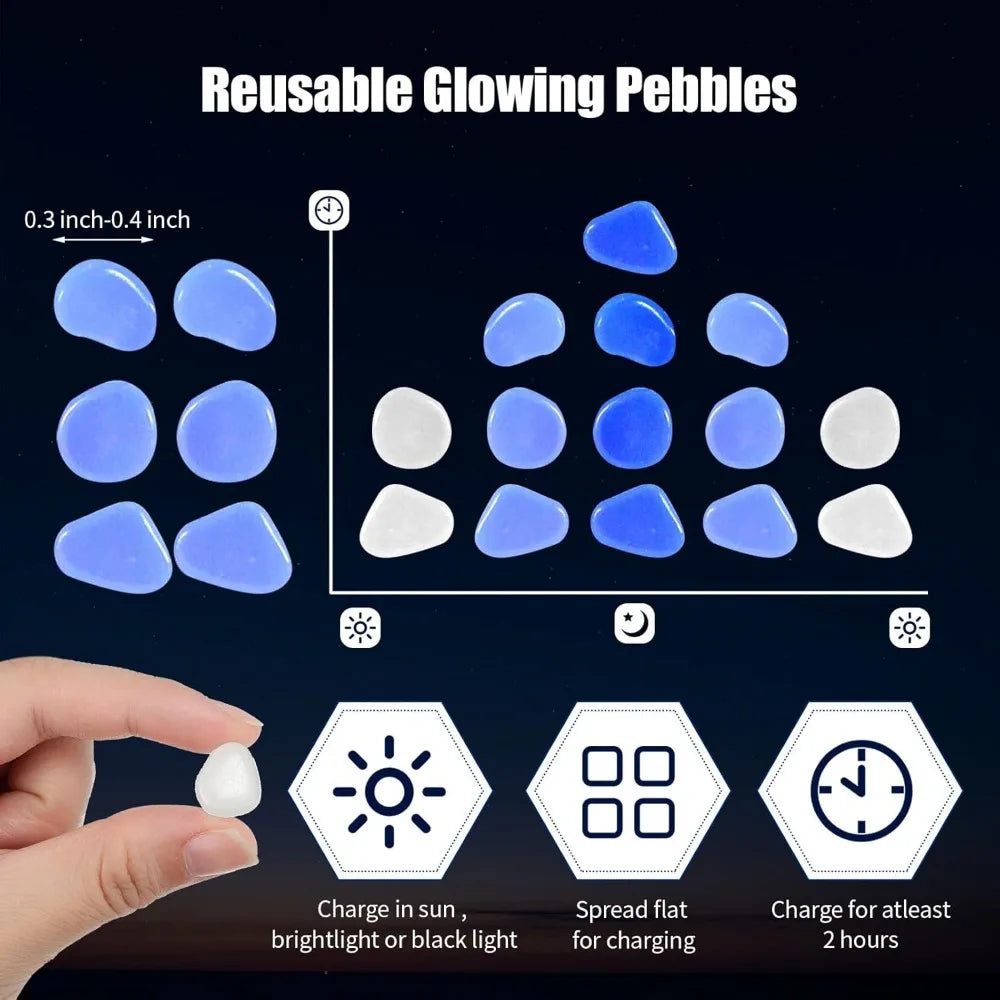 12000 Pcs Decorative Glow Pebbles for Aquariums