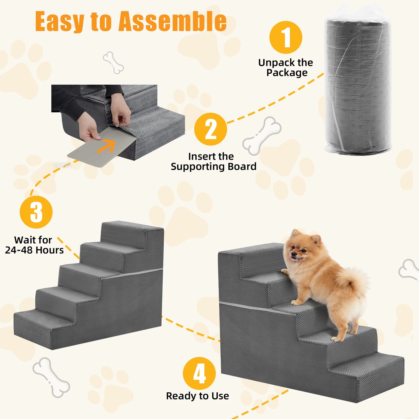 Right Angled Foam Dog Stairs
