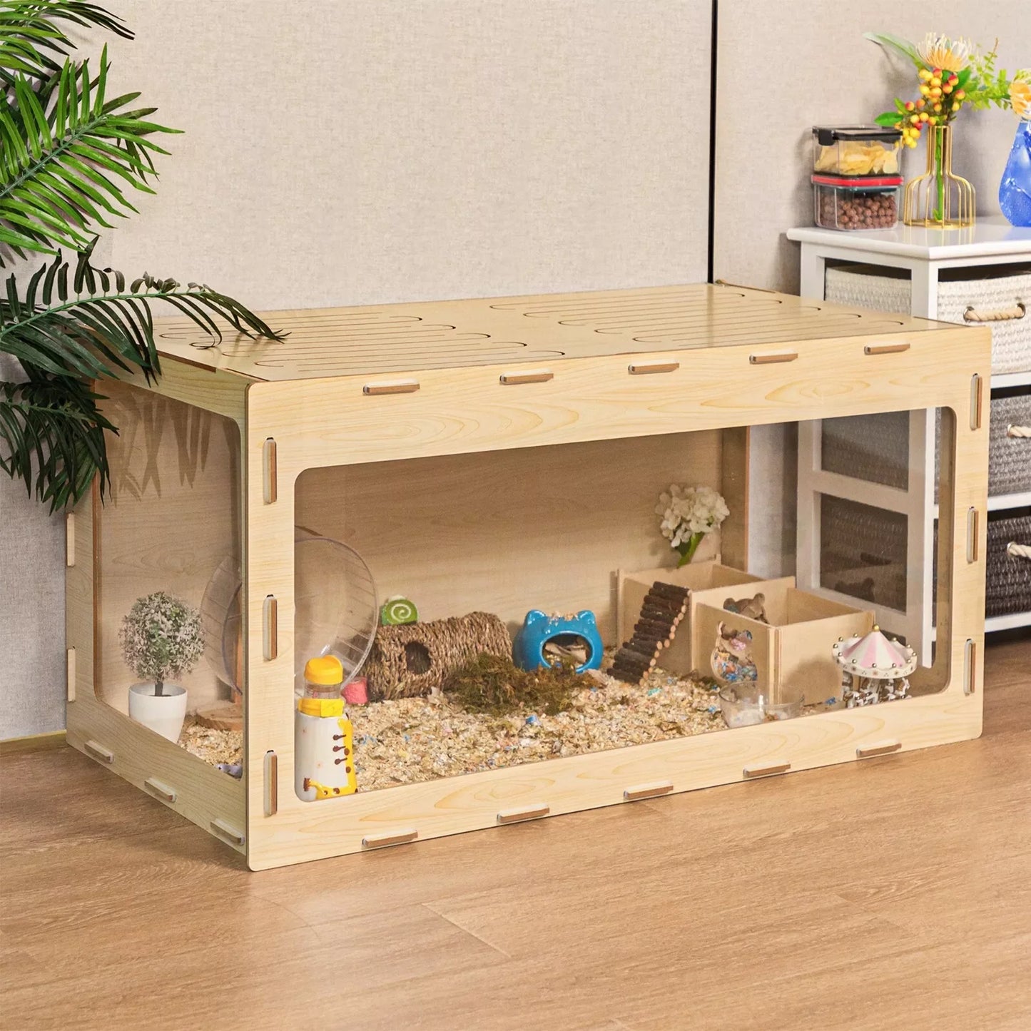 Hideout with Openable Top hamster cage large guinea pig house