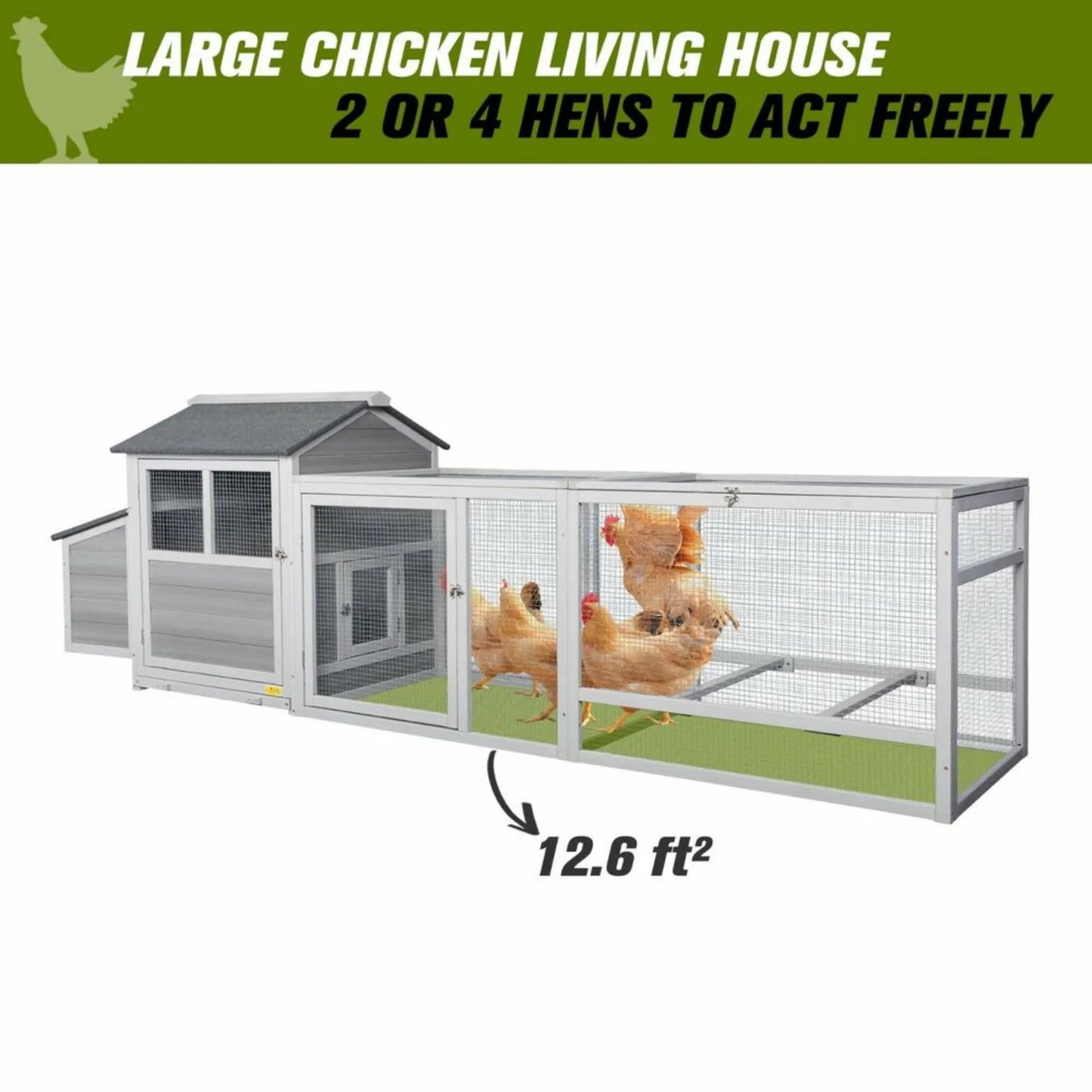 US Wooden Large Chicken Coop Hen House Rabbit Cage