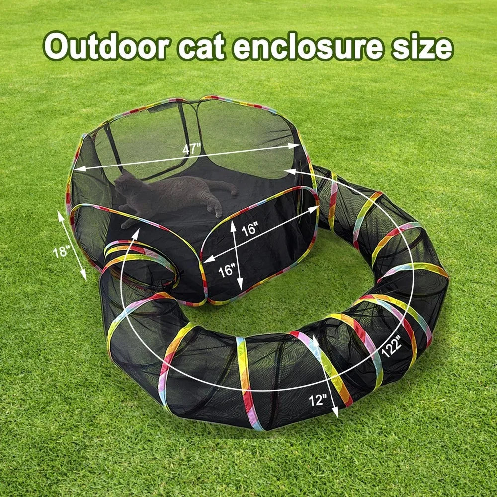 Portable Cat Tent and Tunnel for Outside