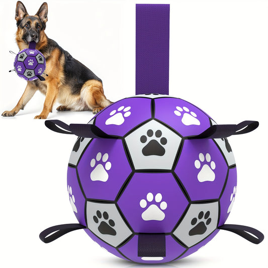 Interactive Dog Soccer Ball Toy with Straps