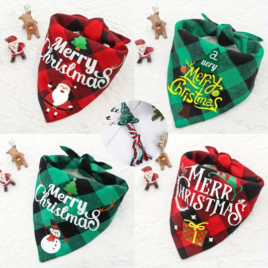 4 Pack Merry Christmas Dog Bandanas