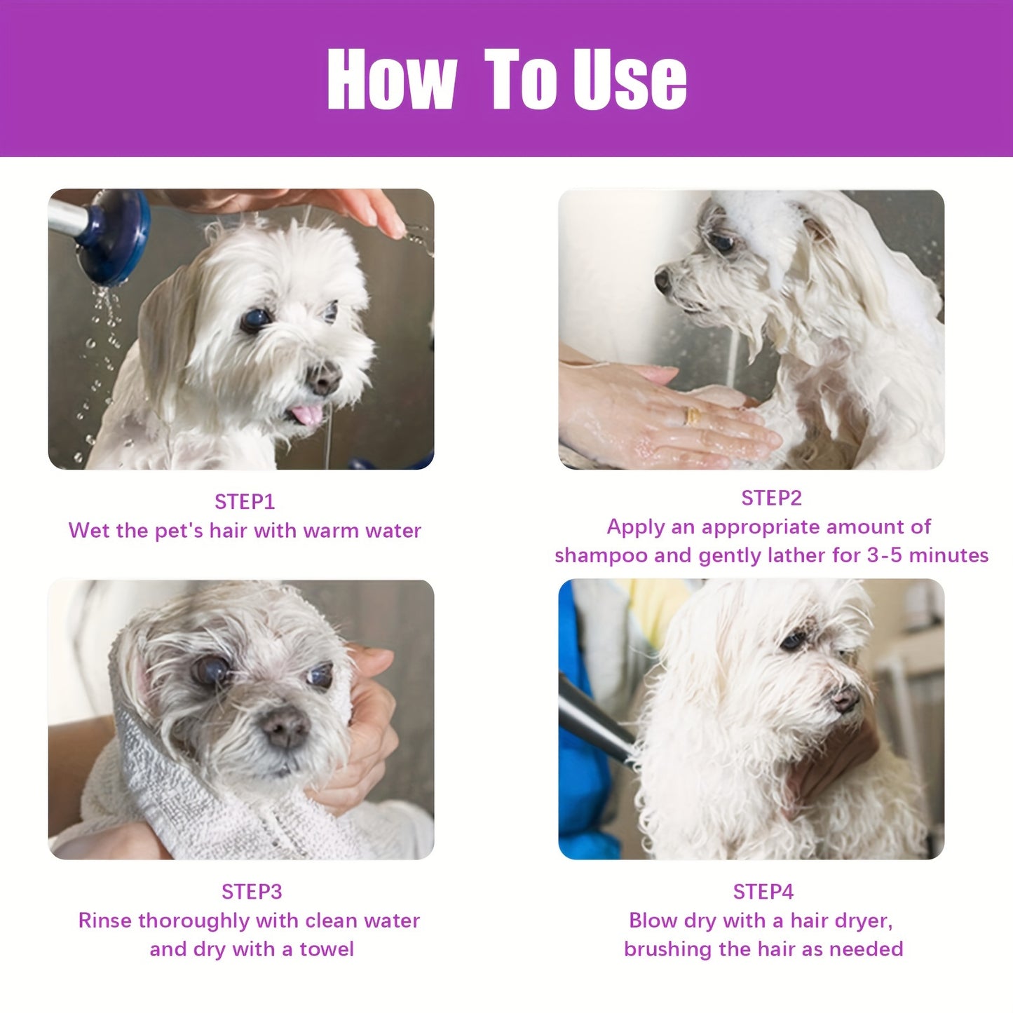 Lavender Essence Pet Shampoo and Conditioner for Dogs and Cats