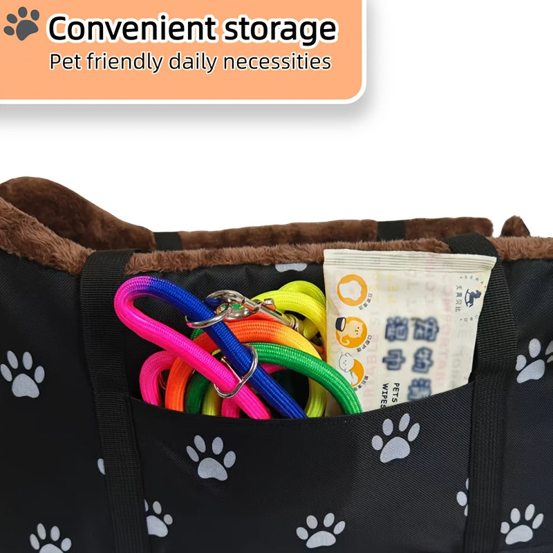 Black Fabric Dog Booster Car Seat