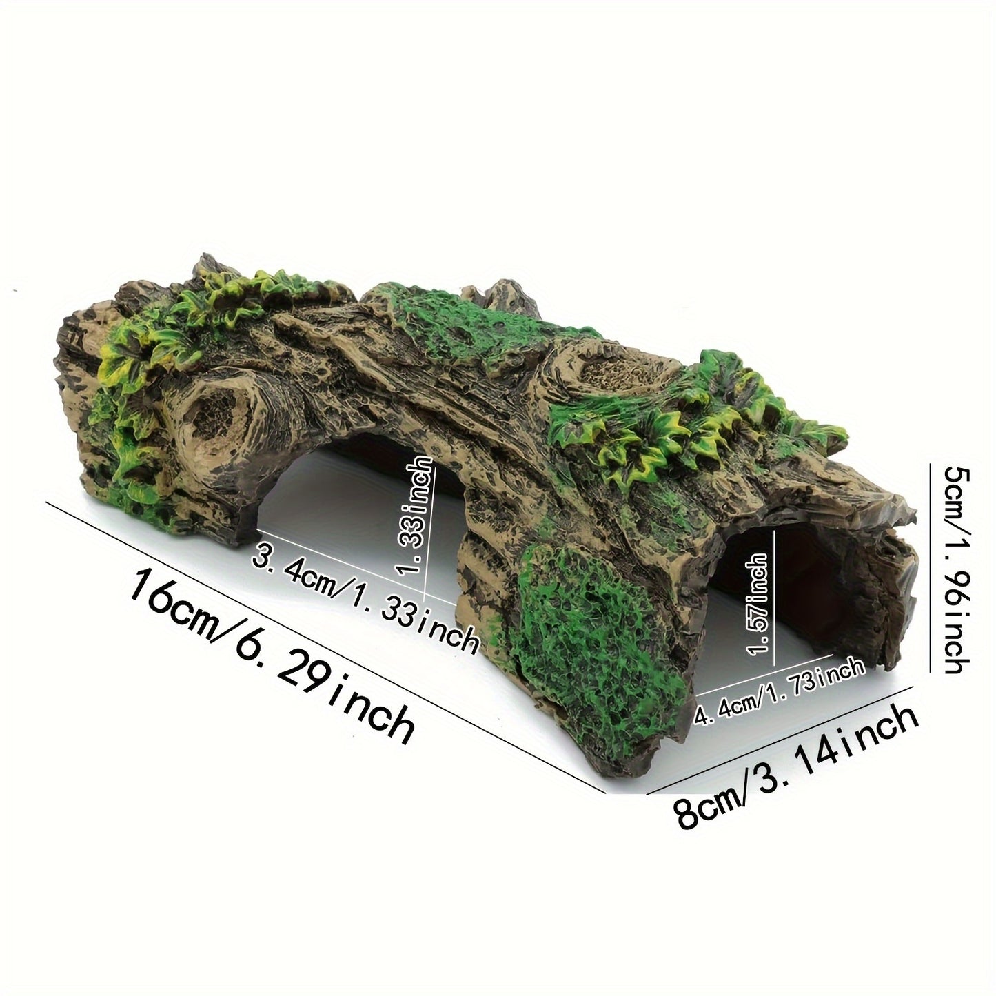 Resin Hollow Tree Stump Cave Ornament for Fish Tank