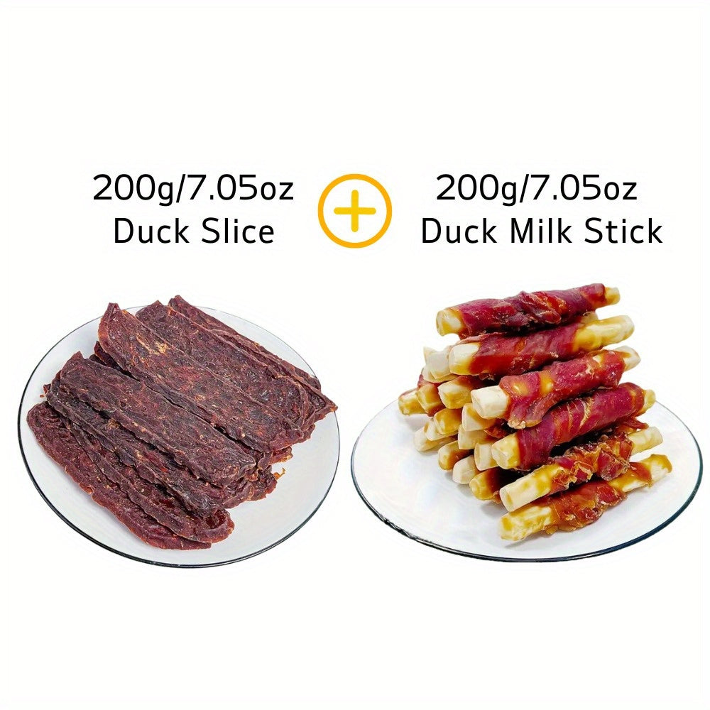 Mixed Flavor Series: Duck Slice, Chicken Milk Stick, Duck Milk Stick, Chicken Jerky, Dog Chews