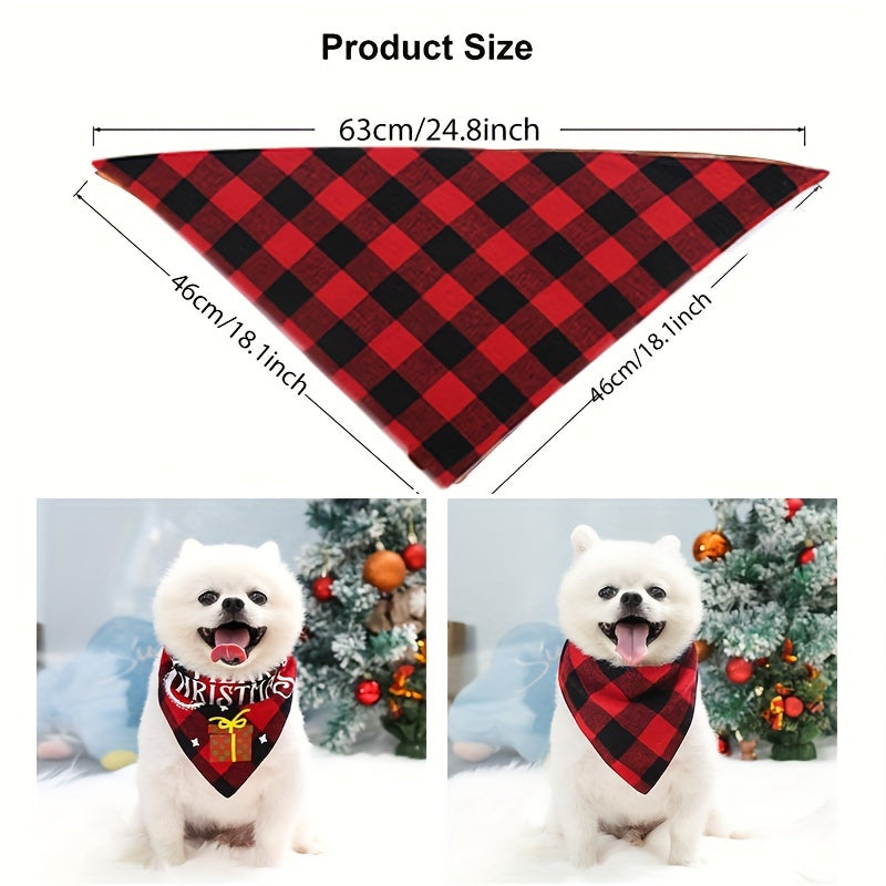 4 Pack Merry Christmas Dog Bandanas